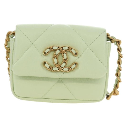 Chanel 19 Portamonete Catena Verde Menta 2021 | Etoilux Vintage