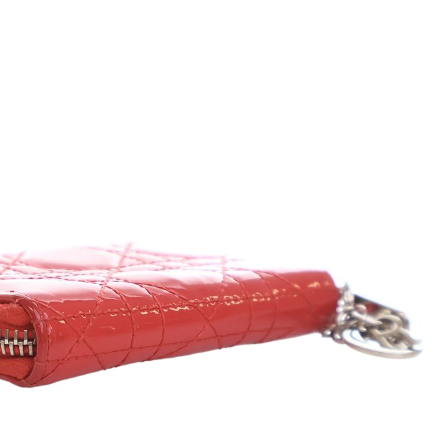 Christian Dior – Portafoglio Lady Dior in Vernice Rosso Corallo – 2014 - Etoilux