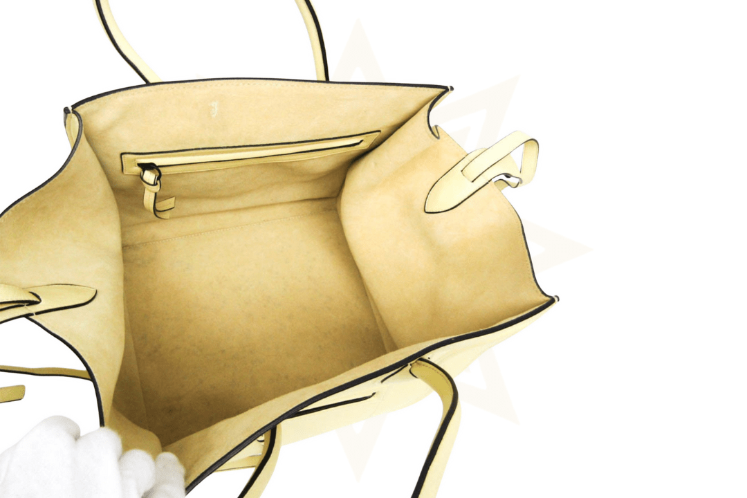 CELINE Luggage Micro Tote in pelle liscia avorio - Etoilux
