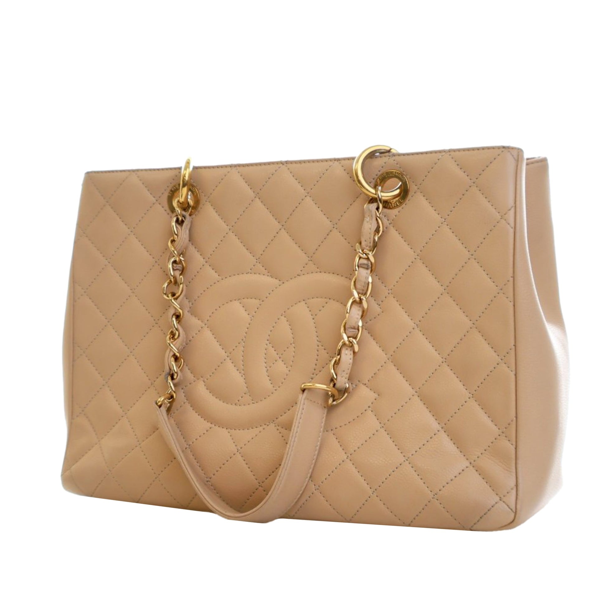 Chanel Grand Shopping Tote Caviar Beige 2011 – Size Medium - Etoilux