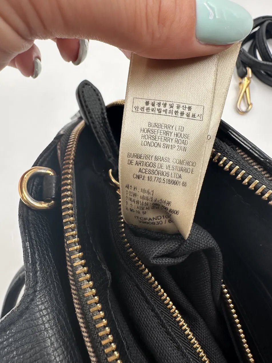 Burberry Orchard Small House Check e Pelle Nera – 27 cm - Etoilux