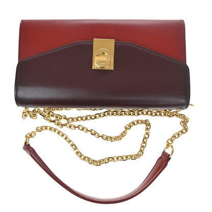 Céline C Wallet on Chain Pelle Bicolor Bordeaux/Rosso – 18,5 cm - Etoilux