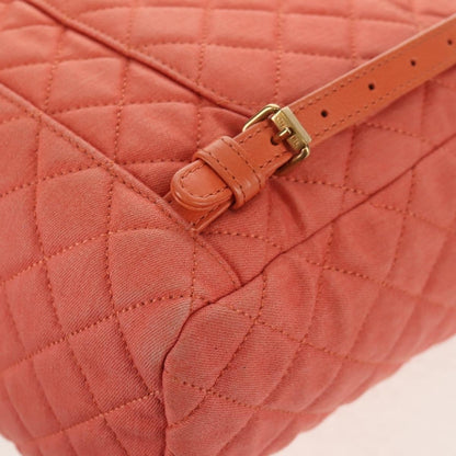 Chanel Zaino Denim Trapuntato Corallo Hardware Dorato – 20 cm - Etoilux