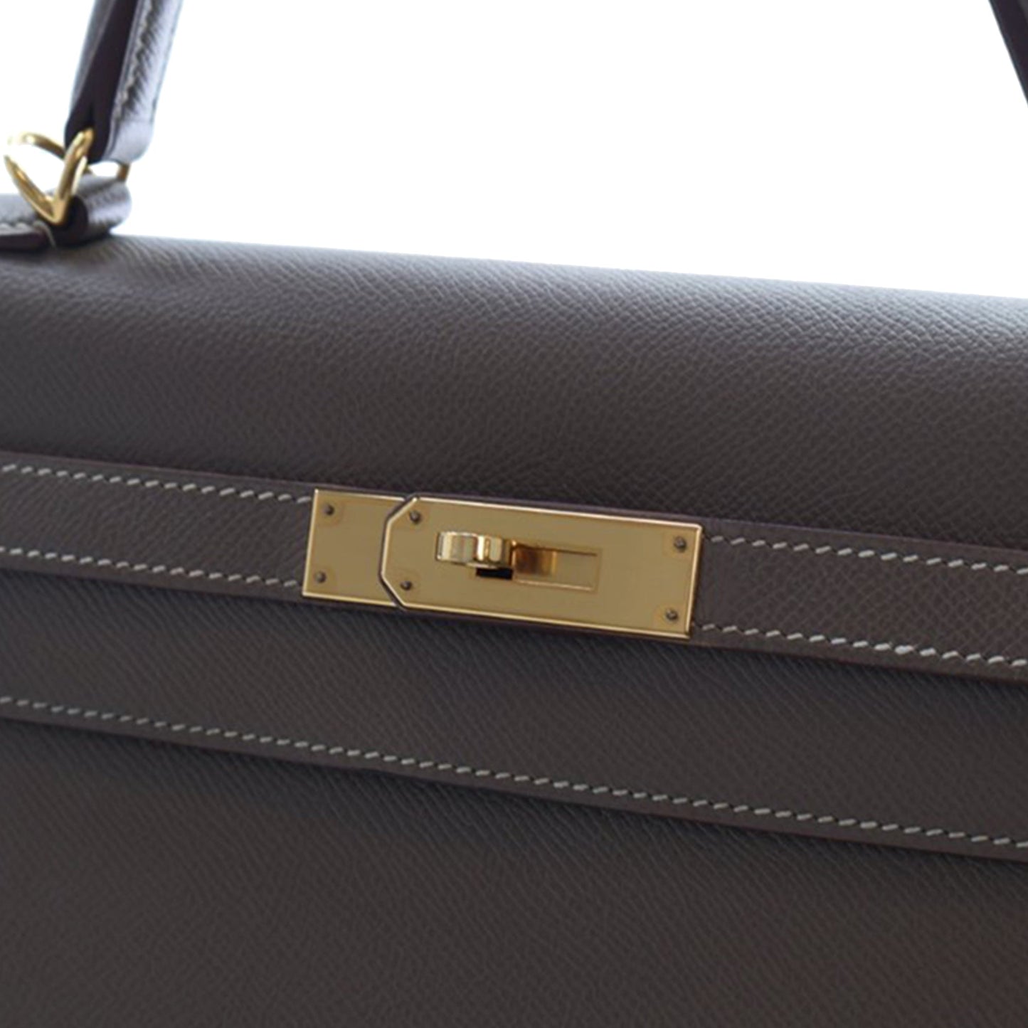 Hermès Kelly Sellier 32 Pelle Epsom Etoupe Hardware Oro 2015 – 32 cm - Etoilux