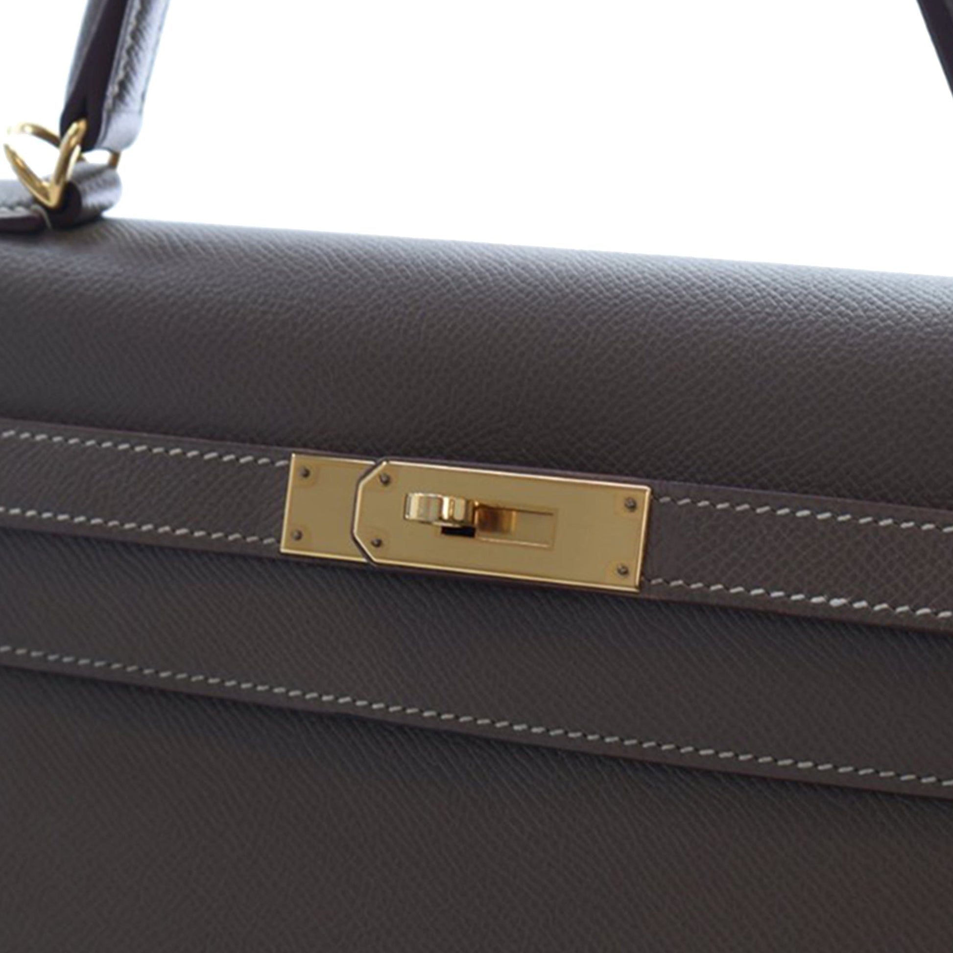 Hermès Kelly Sellier 32 Pelle Epsom Etoupe Hardware Oro 2015 – 32 cm - Etoilux