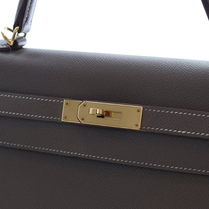 Hermès Kelly Sellier 32 Pelle Epsom Etoupe Hardware Oro 2015 – 32 cm - Etoilux