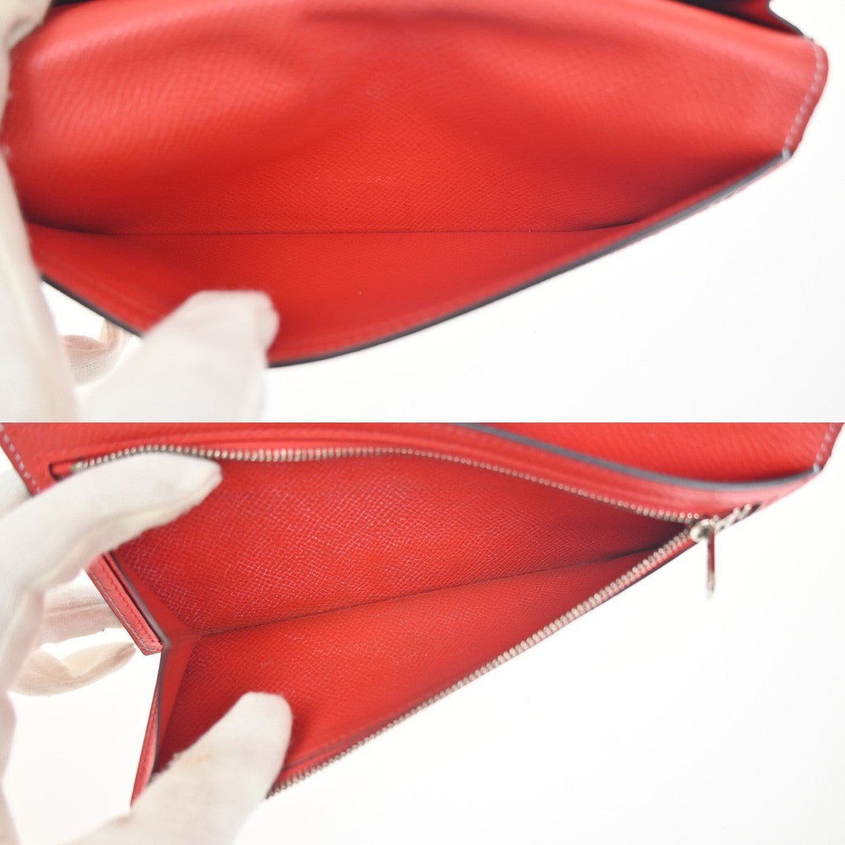 Hermès Béarn Soufflet – Pelle Epsom Bicolore – Blue Céleste / Rouge Tomate – Anno 2000 - Etoilux