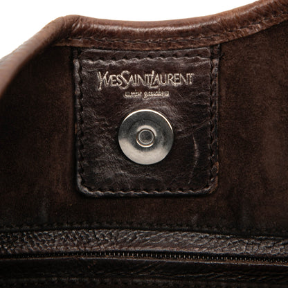 Yves Saint Laurent Rive Gauche Mombasa Pelle di Vitello Marrone – 35 cm - Etoilux