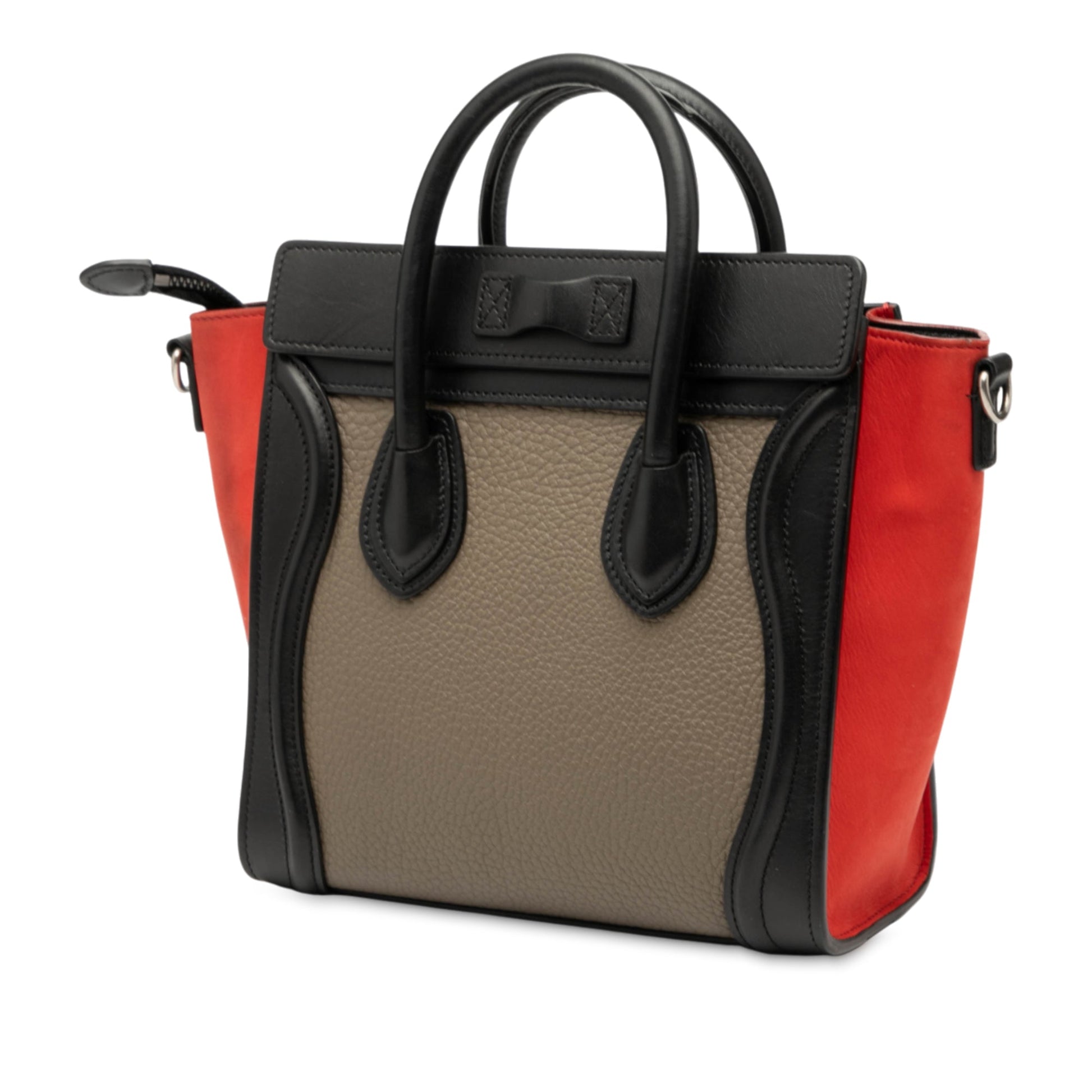 Céline Luggage Nano Tricolor Vitello Bottalato & Nabuk – Made in Italy – Size Nano - Etoilux