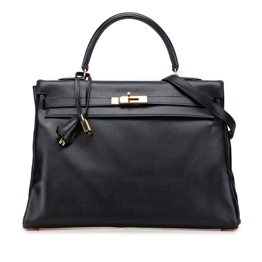 Hermès – Kelly Retourne 35 in Pelle Gulliver Noir (1997) - Etoilux