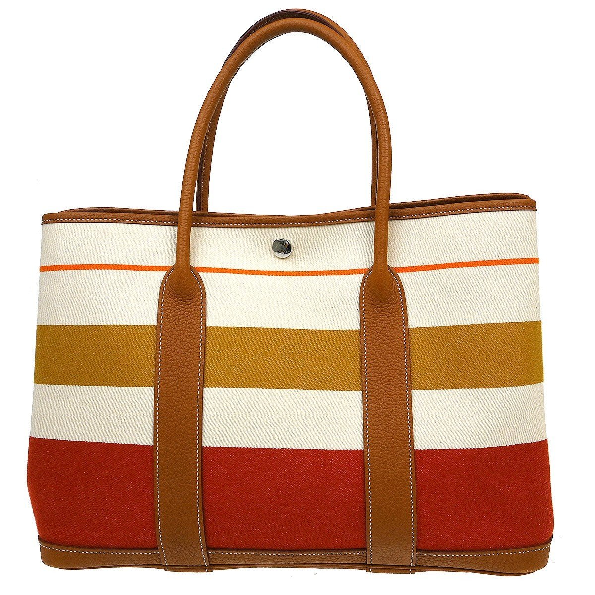 Hermès Garden Party 36 canvas righe multicolore fauve 2013 