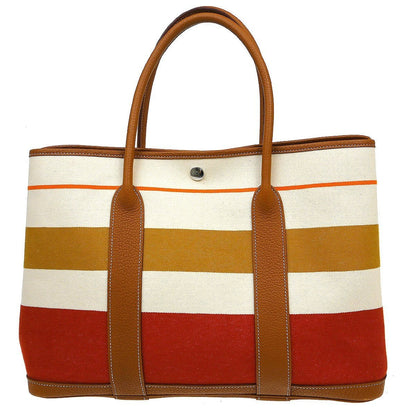 Hermès Garden Party 36 canvas righe multicolore fauve 2013 