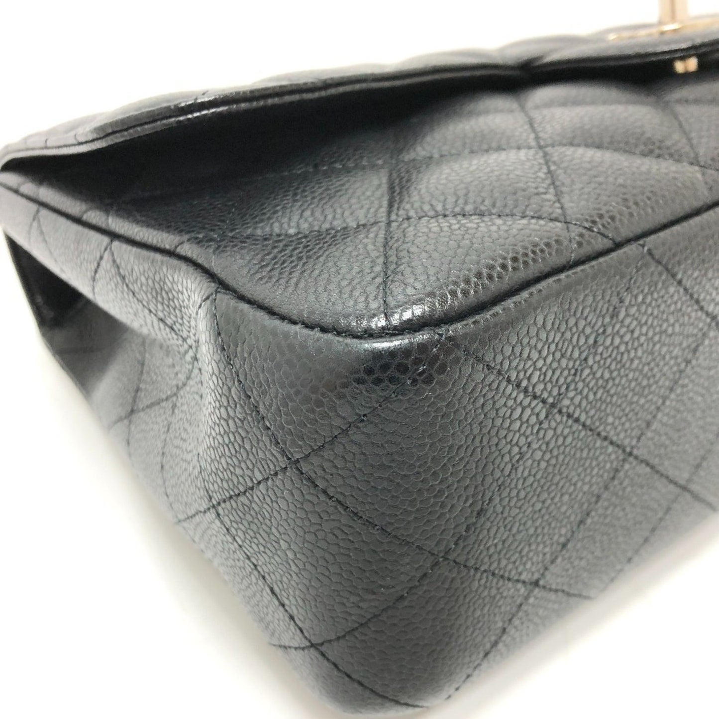 Chanel Jumbo Classic Flap in Caviar Nero con Hardware Argento - Etoilux