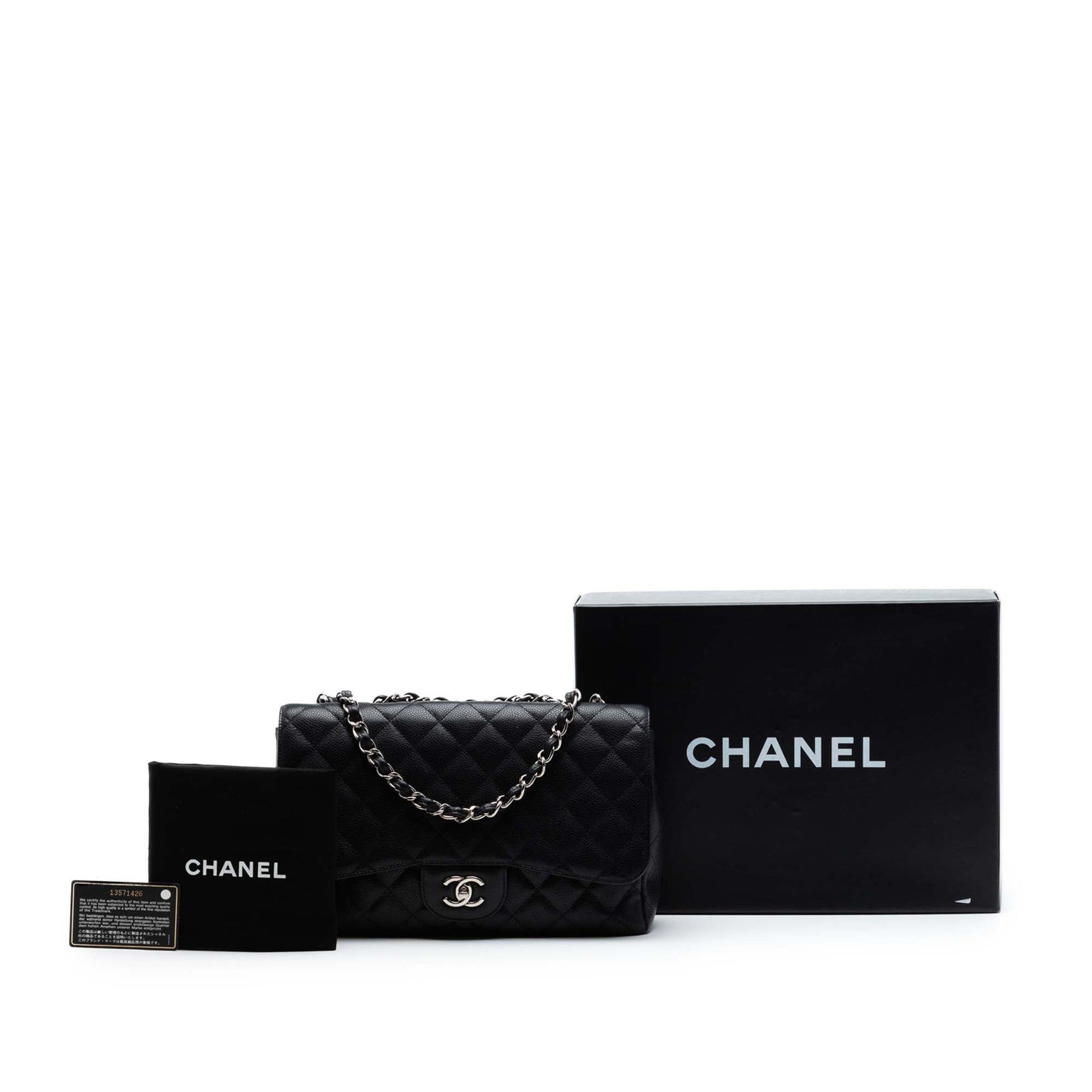 Chanel Classic Flap Jumbo Pelle Caviar Nera 2009 - 2010 – 30 cm - Etoilux