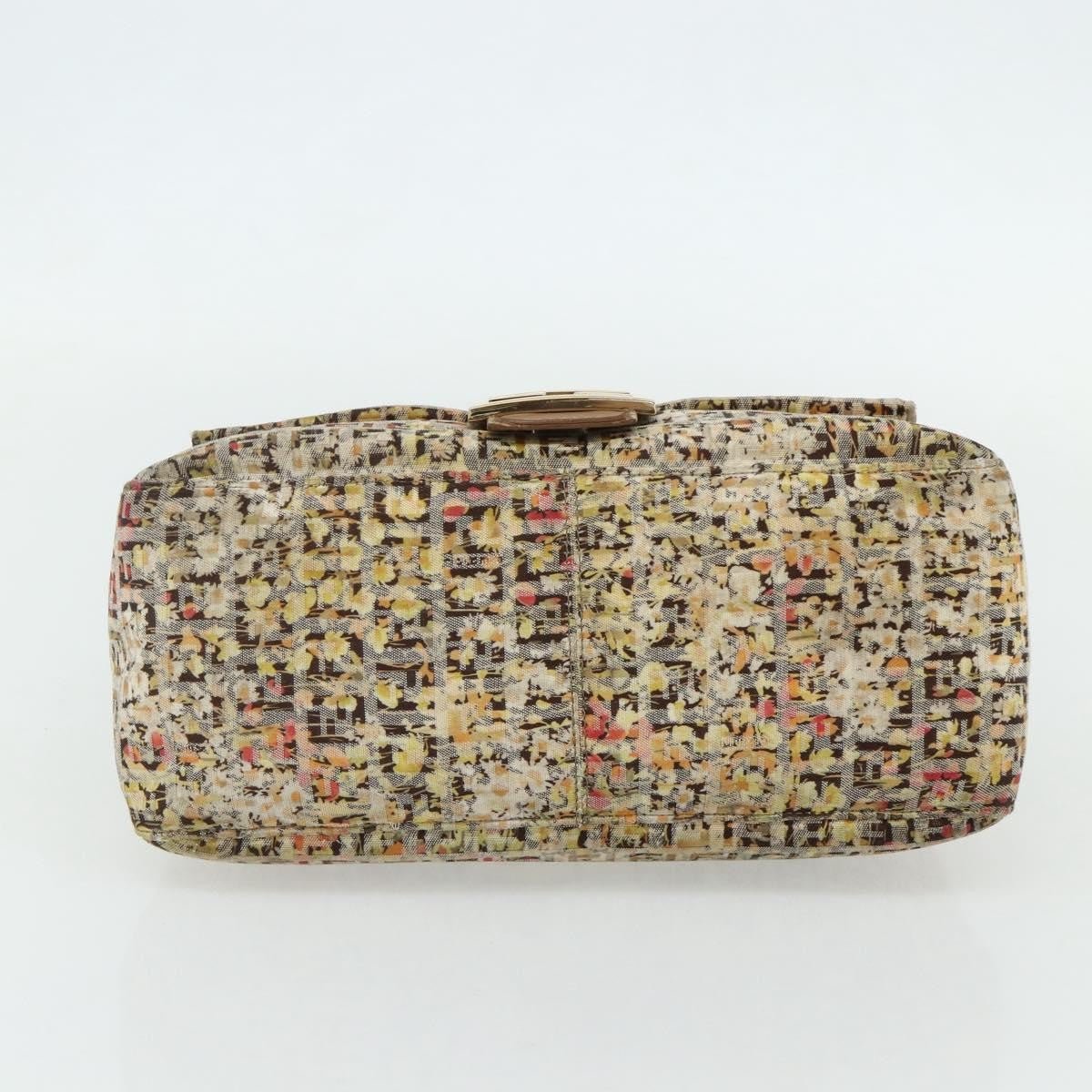 Fendi Mamma Baguette Zucca Floral Canvas Multicolor Hardware Oro – 27 cm - Etoilux