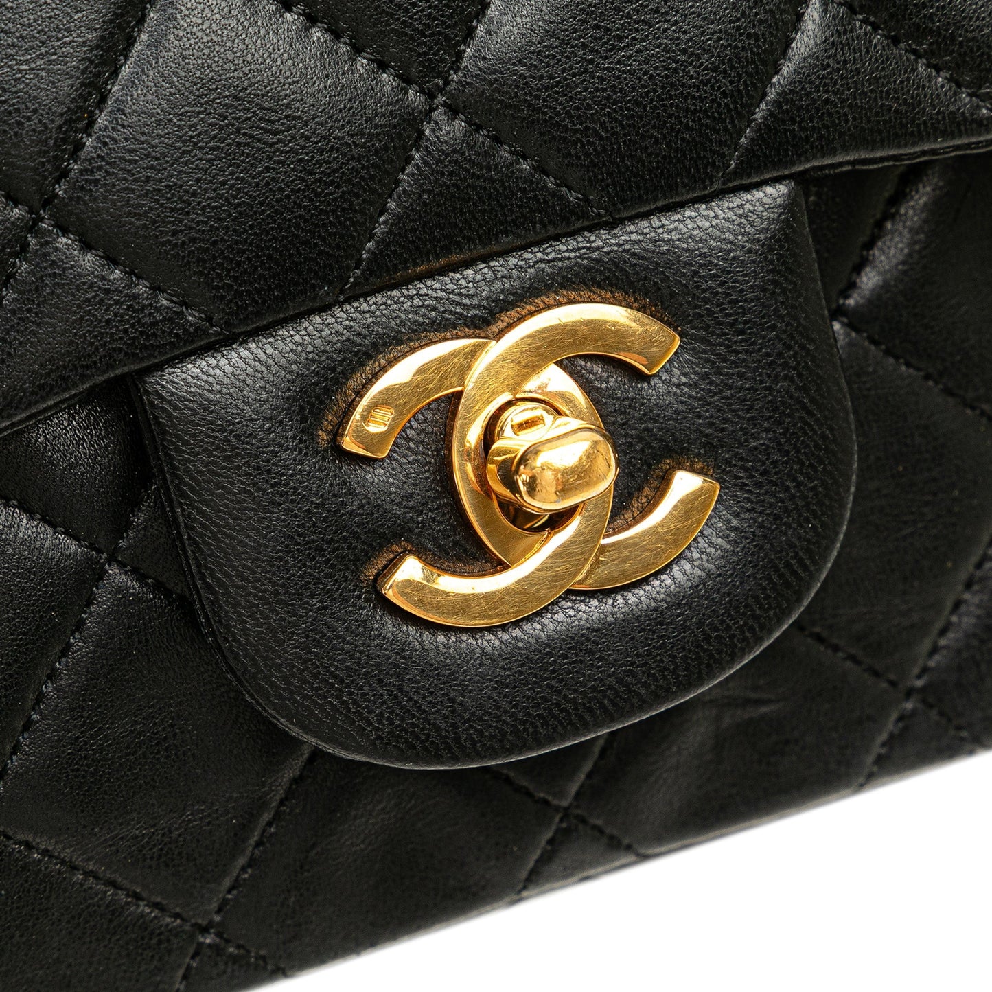 Chanel – Classic Flap Small Double Flap in Pelle di Agnello Nera - Etoilux