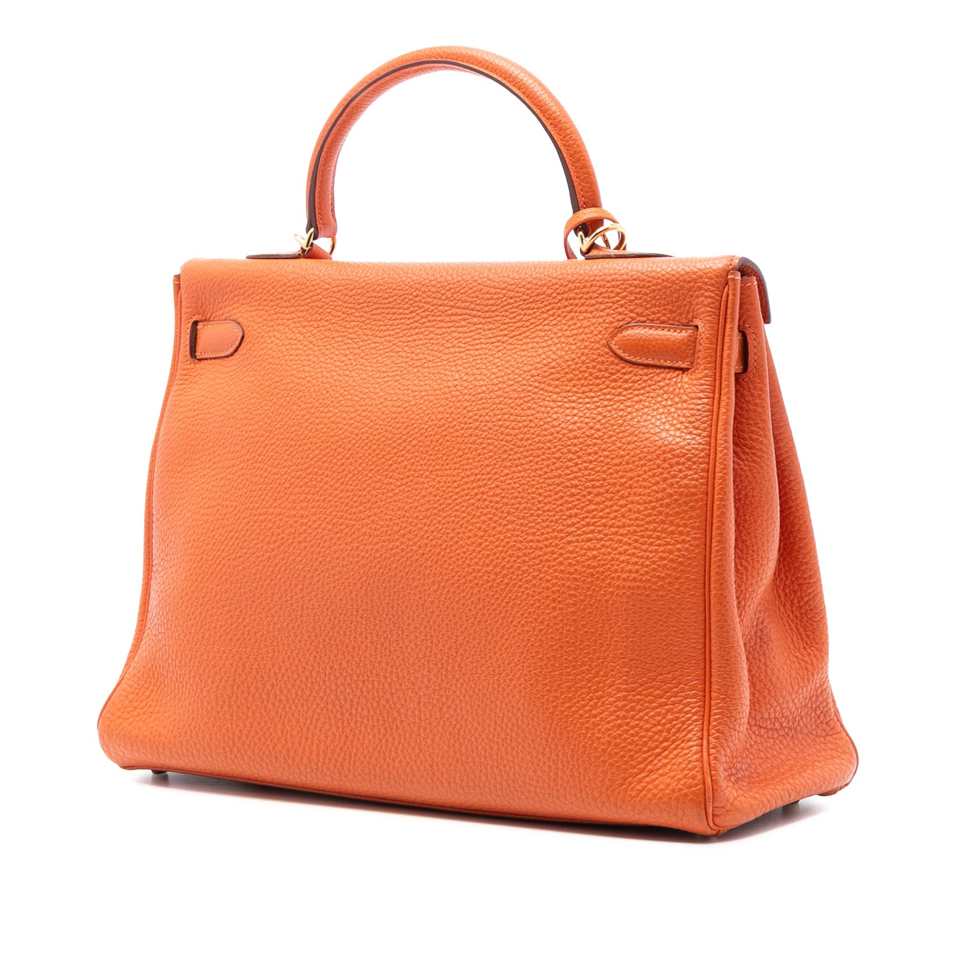 Hermès Kelly II Retourne 35 – Togo Orange / Gold Hardware (2010) - Etoilux