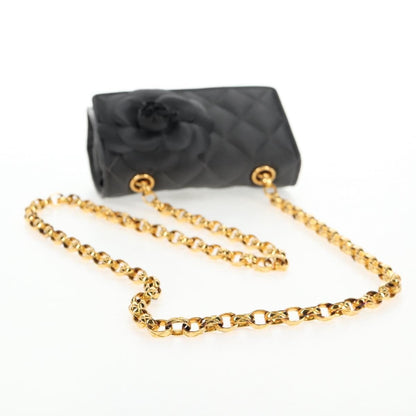 Chanel Mini Flap Bag Vintage Camellia Raso Nero – 15 cm - Etoilux