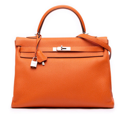 Hermès Kelly II Retourne 35 in Pelle Togo Arancione – 2014 - Etoilux