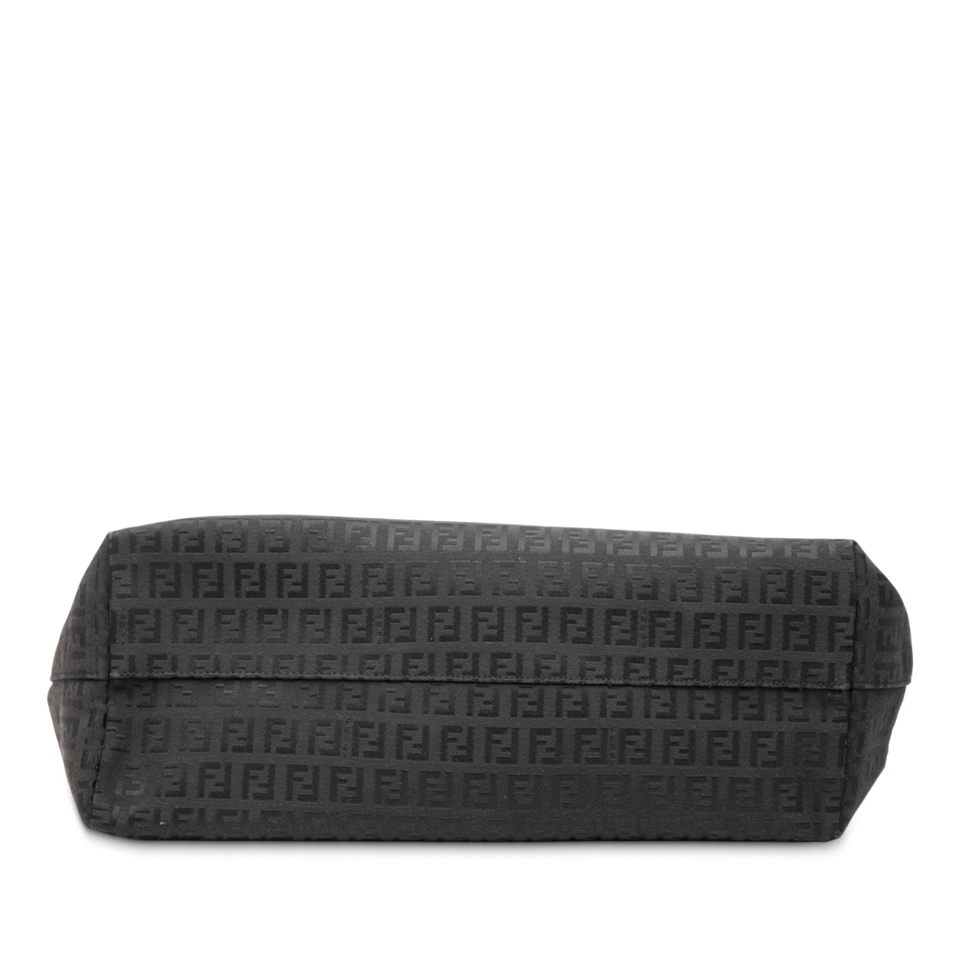 Fendi – Grande Borsa Tote Zucchino in Tela Nera - Etoilux