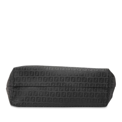 Fendi – Grande Borsa Tote Zucchino in Tela Nera - Etoilux
