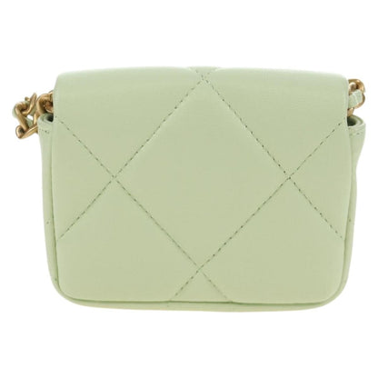 Chanel 19 Portamonete con Patta e Catena Pelle Agnello Verde Menta 2021 – 10 cm - Etoilux