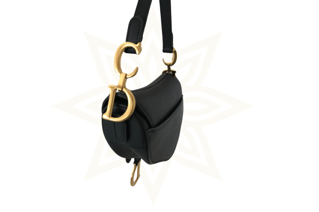 DIOR Saddle Bag in Pelle Nera – Full Set con Scontrino Originale - Etoilux