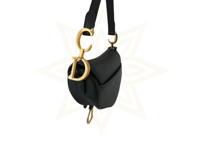 DIOR Saddle Bag in Pelle Nera – Full Set con Scontrino Originale - Etoilux