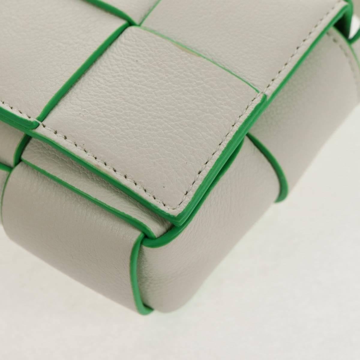 Bottega Veneta Cassette Mini Maxi Intrecciato Bianco/Verde – 12 cm - Etoilux