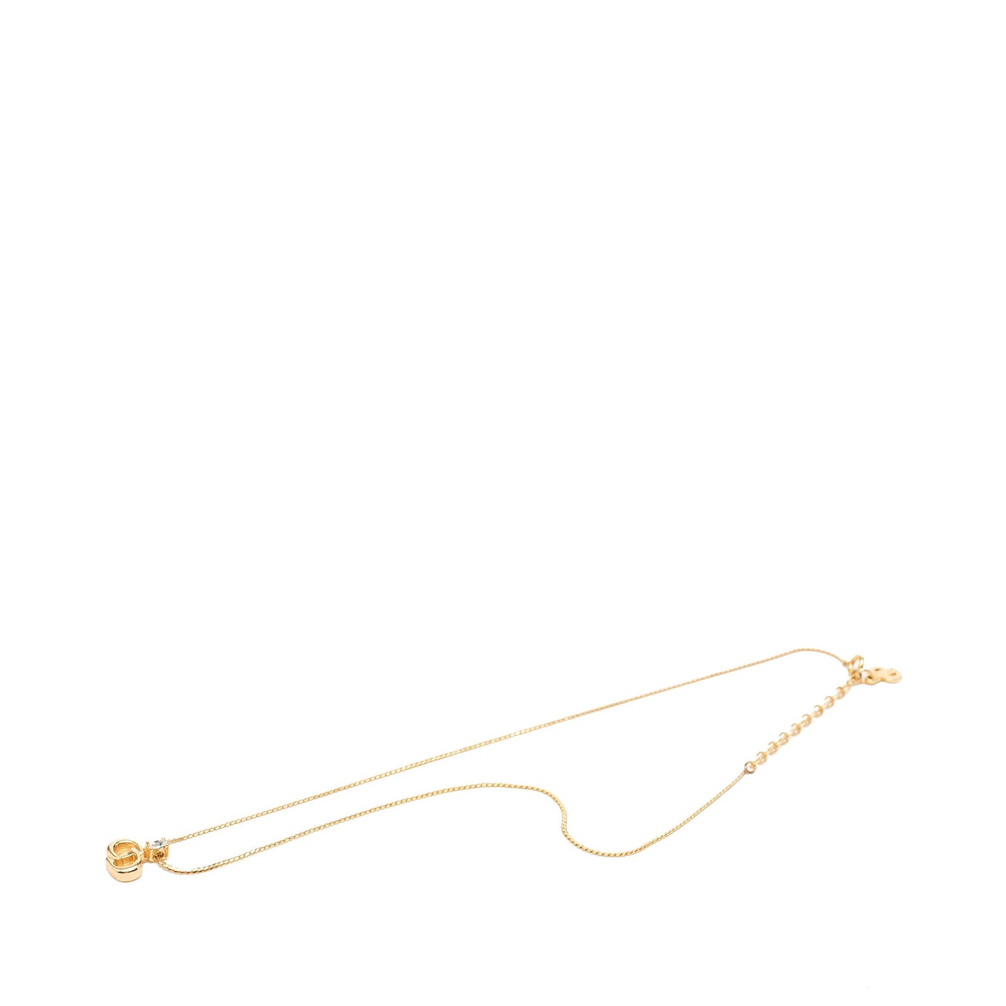 Christian Dior Vintage Collana Pendente CD Logo Cristallo Marquise Placcato Oro – 44 cm - Etoilux