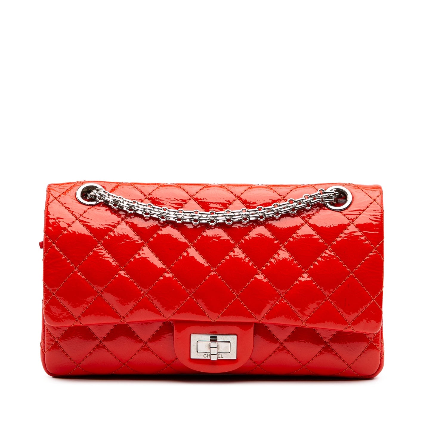 Chanel Riedizione 2.55 Patent Double Flap 225 – Rosso Verniciato - Etoilux