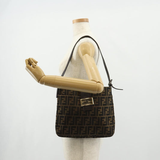 Fendi Mamma Baguette Zucca Canvas Marrone Nero – Shoulder Bag Vintage Iconica - Etoilux