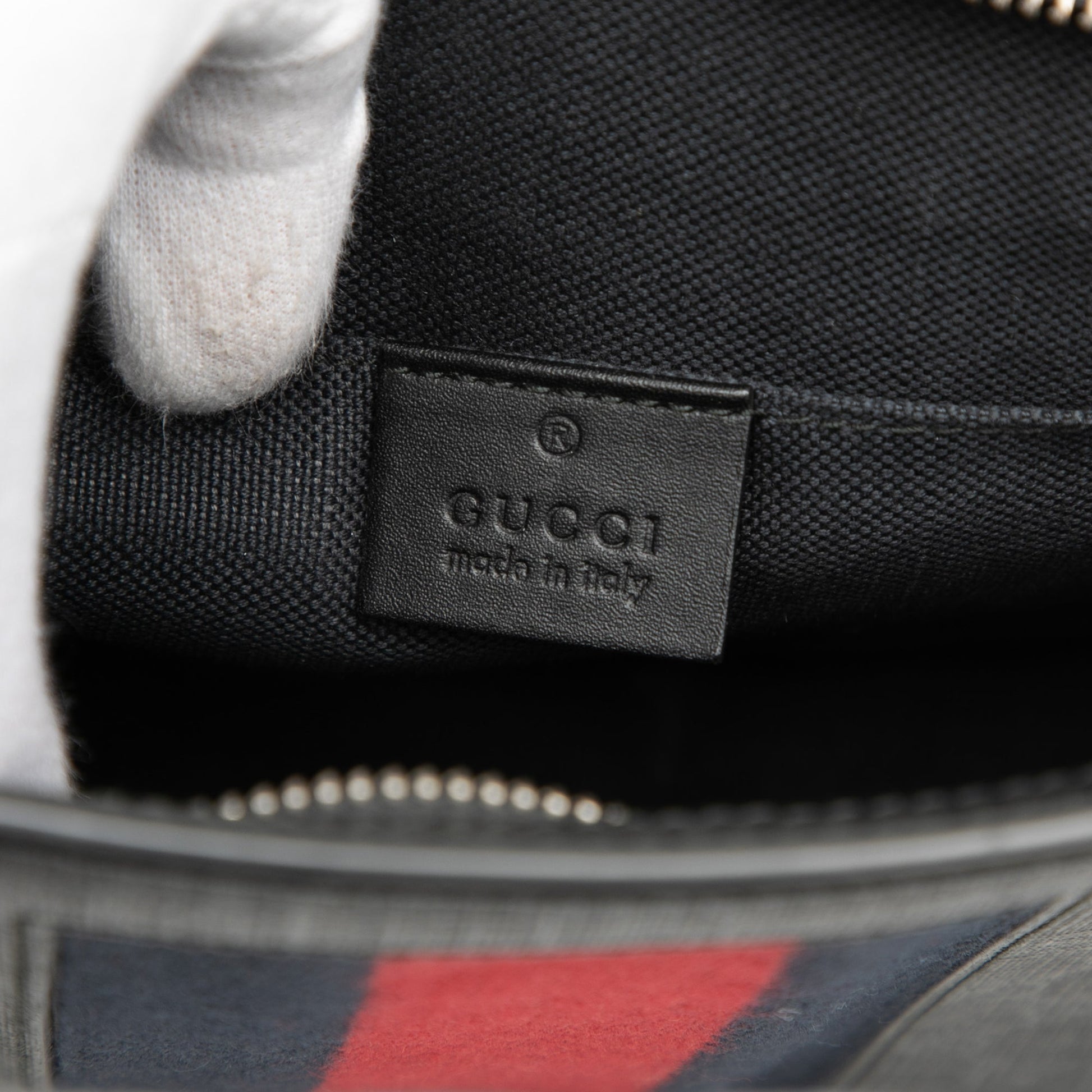 Gucci Pochette GG Supreme Black Web Tela Spalmata – 26 cm - Etoilux