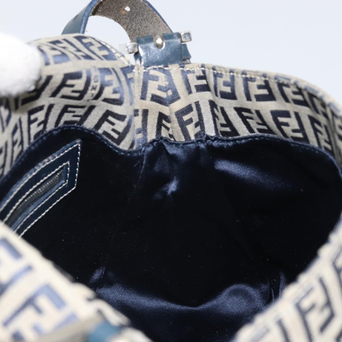 Fendi Mamma Baguette Zucchino Canvas Navy – 28 cm - Etoilux