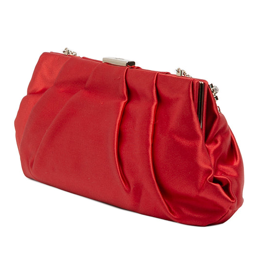 Valentino Garavani Pochette in Raso Rosso – Cornice Perle e Cristalli | Con Sacchetto - Etoilux