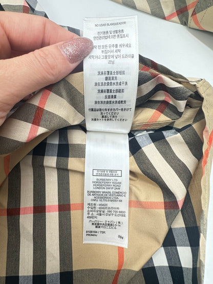 Burberry Camicia in Cotone Motivo Check Beige – Nuova con Cartellino - Etoilux