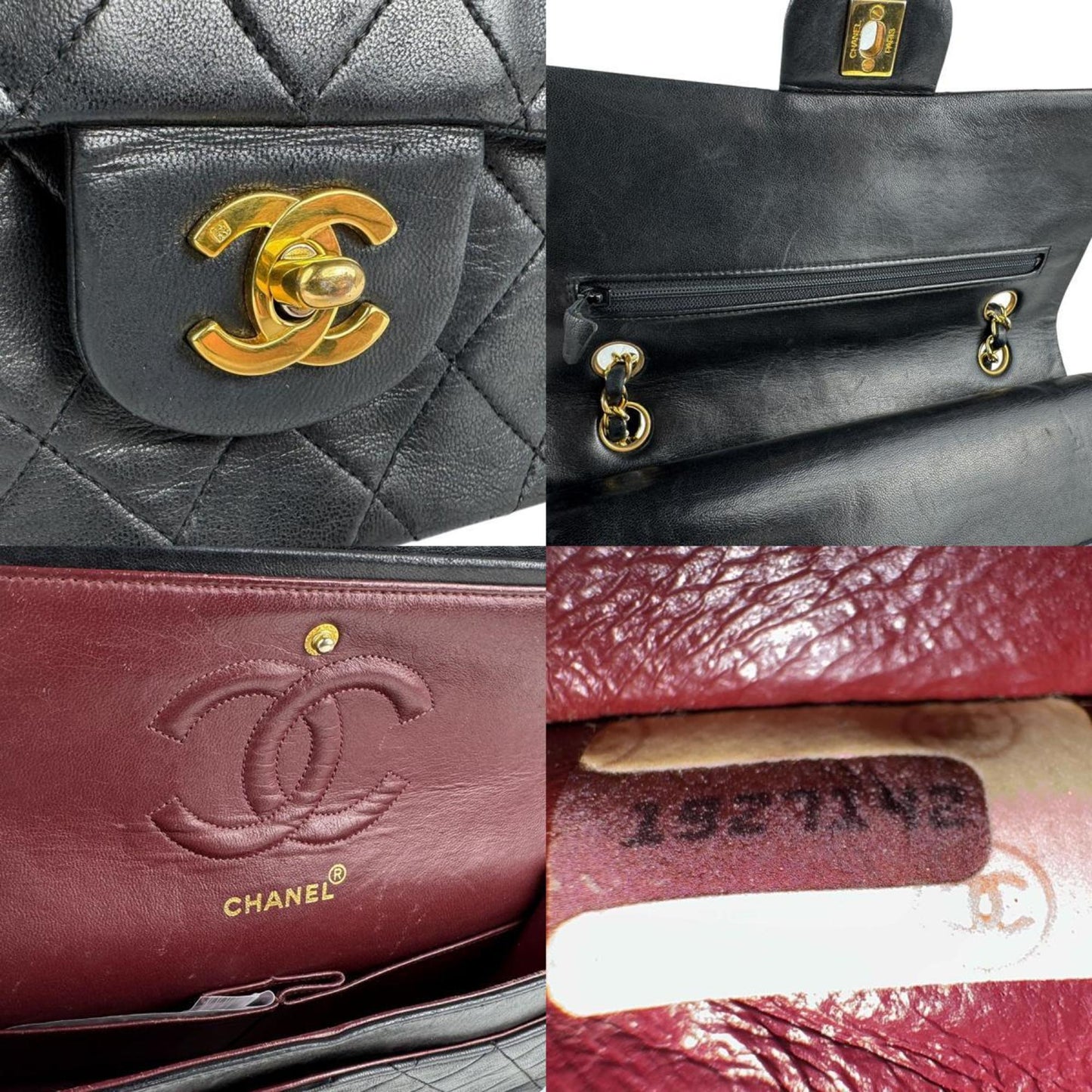 Chanel Classic Flap Vintage – Pelle Nera – Serie 1 (1989 - 1991) - Etoilux