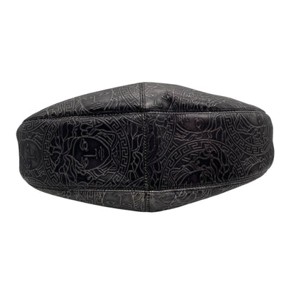 Versace Medusa – Hobo bag in pelle nera incisa - Etoilux