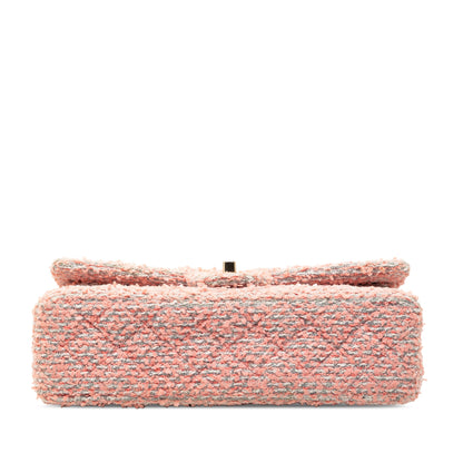 Chanel Classic Double Flap Tweed Rosa Hardware Dorato 2020 – 25 cm - Etoilux