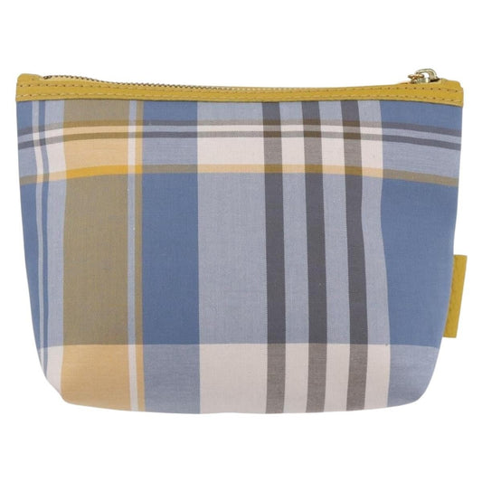 Burberry Nova Check Pochette in Tela Canvas Azzurra e Giallo Senape — Small - Etoilux