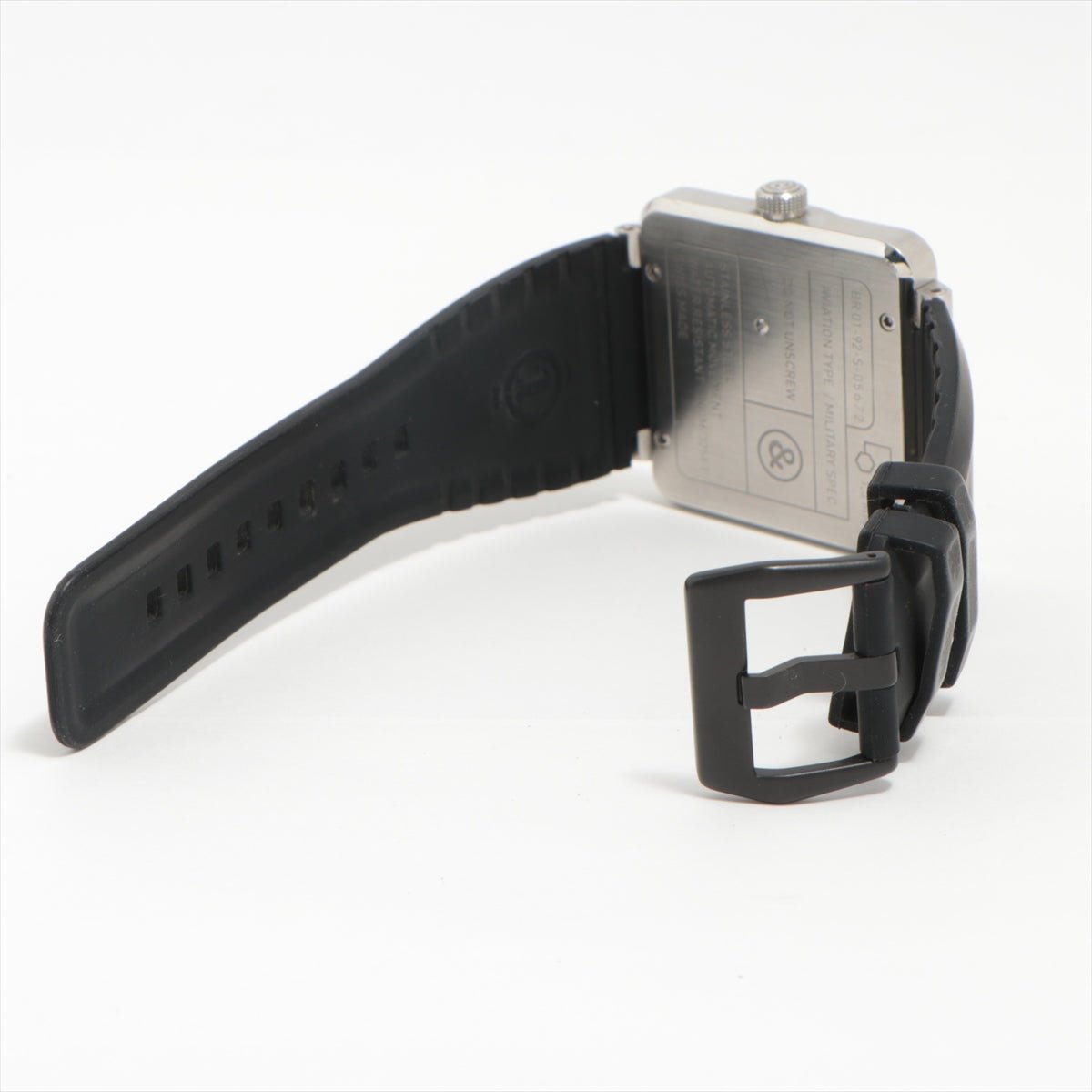 Bell & Ross BR 01 - 92 Steel Black Dial – Cinturino Caucciù Nero - Etoilux