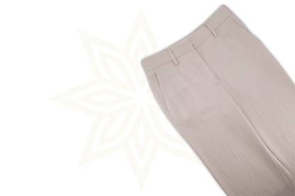 Off - White Pantaloni eleganti a gamba dritta in raso a coste rosa chiaro Off - White, taglia IT 38 (UK 6) - Etoilux
