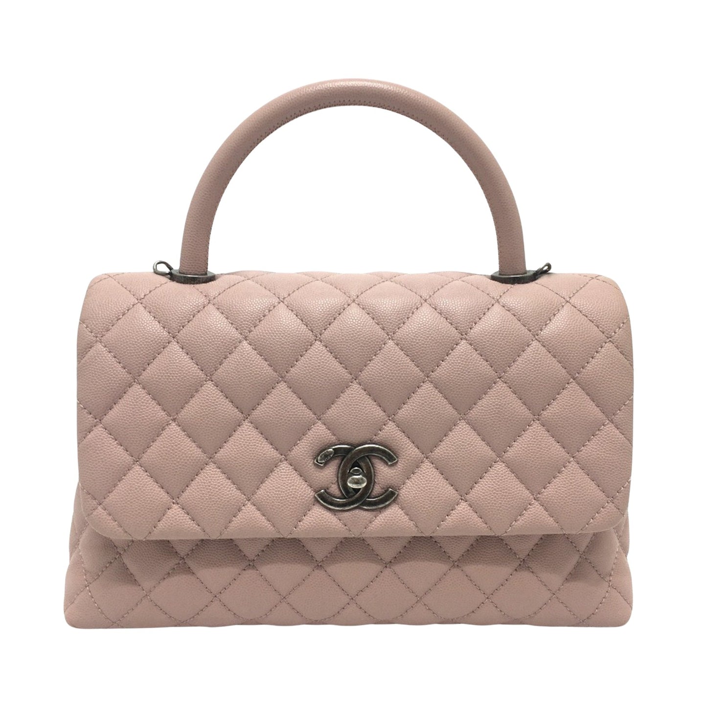 Chanel Coco Handle in pelle rosa trapuntata – Medium - Etoilux