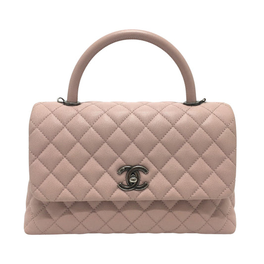 Chanel Coco Handle in pelle rosa trapuntata – Medium - Etoilux