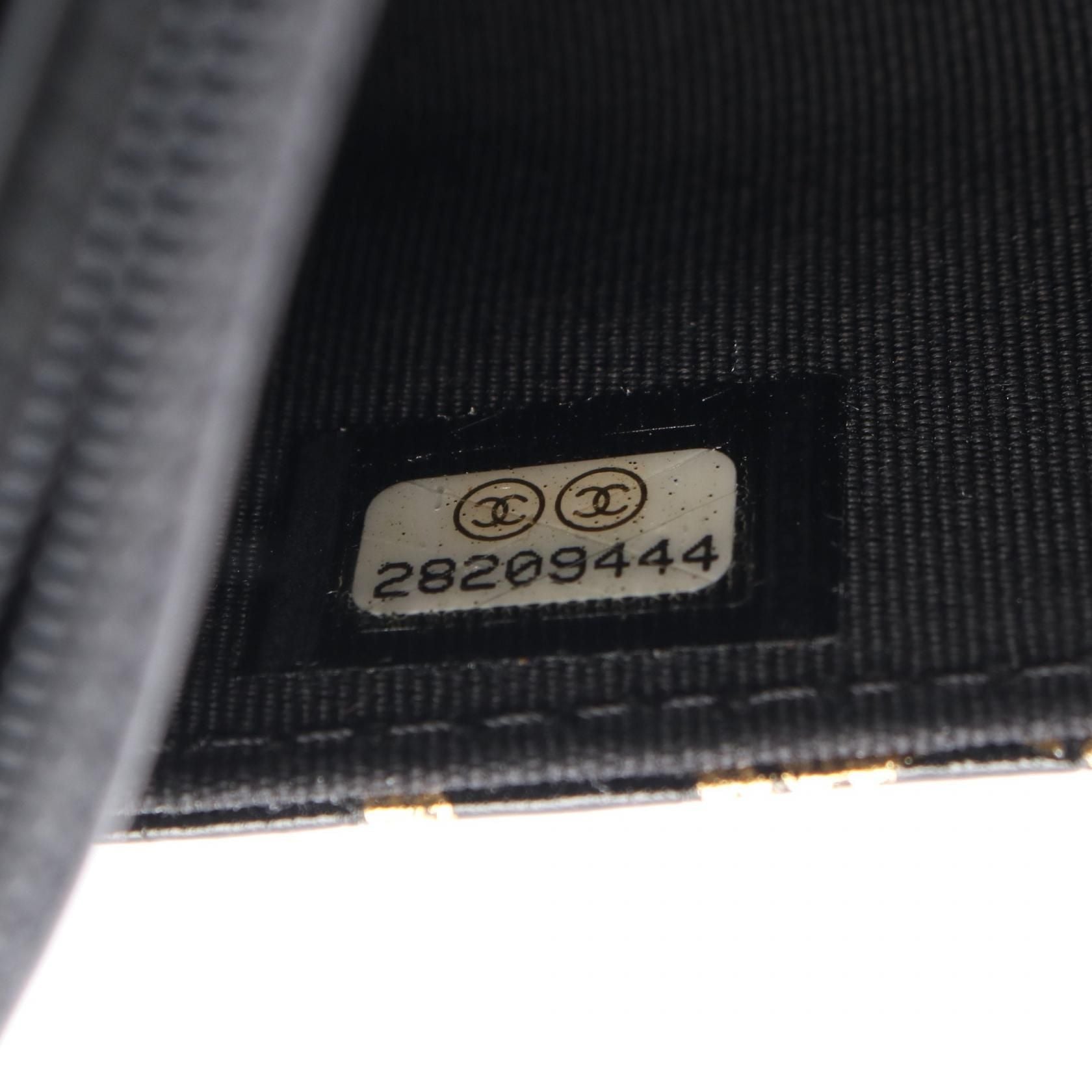 Chanel 2.55 Reissue WOC – Pelle Croco - Embossed Nera Graffiti Gold – 19 cm - Etoilux