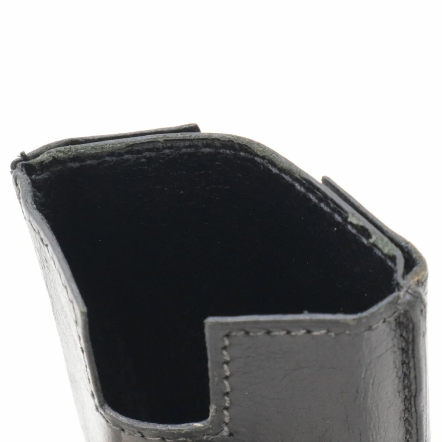 Hermes Porta carte di credito HERMES Rodring Porta carte di credito in pelle nera con timbro □F - Etoilux