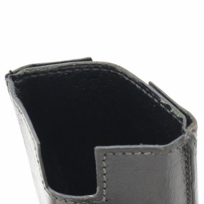 Hermes Porta carte di credito HERMES Rodring Porta carte di credito in pelle nera con timbro □F - Etoilux