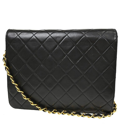 Chanel Vintage Square CC Flap Pelle Agnello Nera Anni '90 – 22 cm - Etoilux