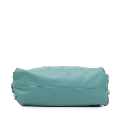 Bottega Veneta The Chain Pouch Pelle di Agnello Verde Acqua – 30 cm - Etoilux