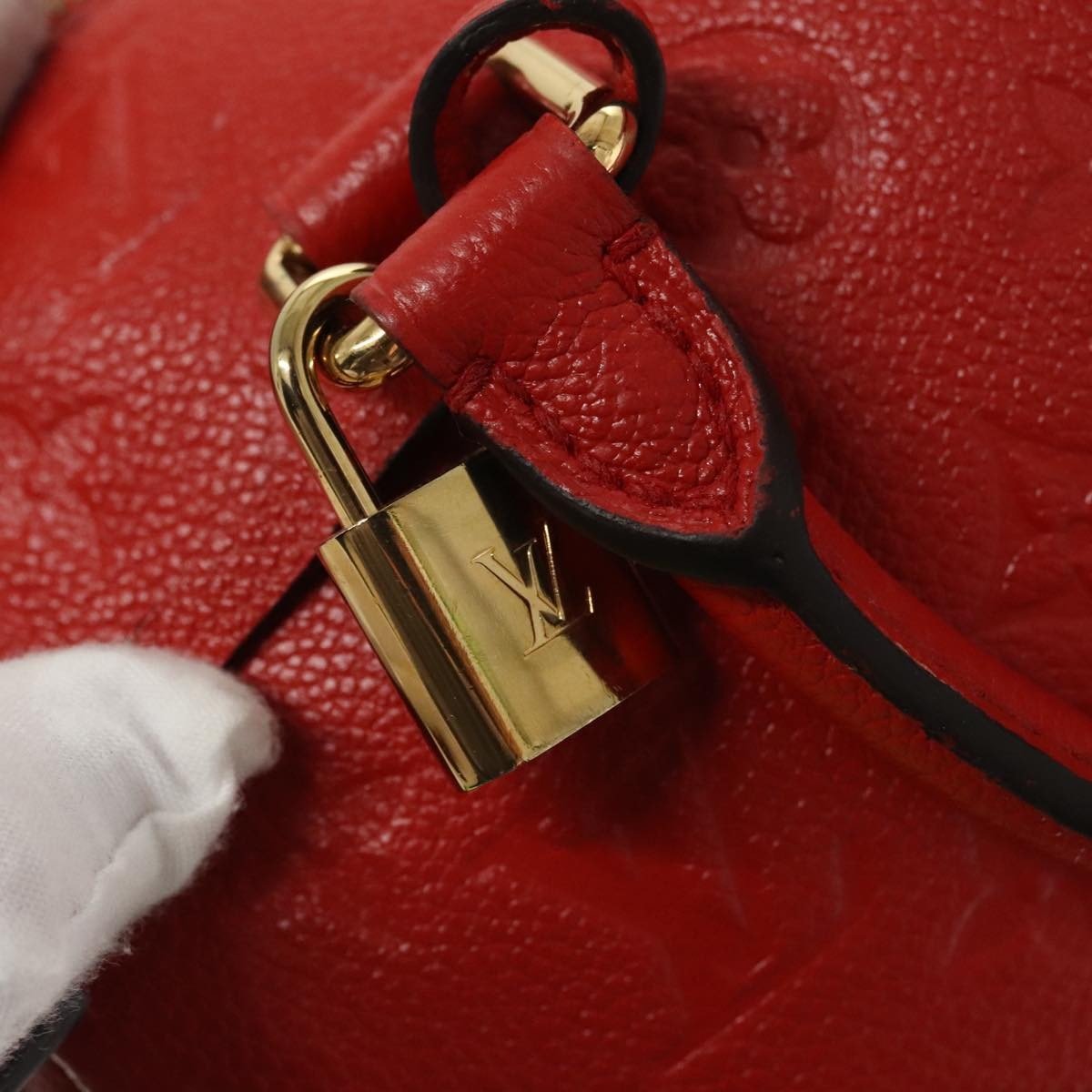 Louis Vuitton Speedy Bandoulière 25 Monogram Empreinte Giant – Red - Etoilux